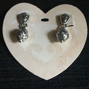 New Brighton silver toned drop post earrings